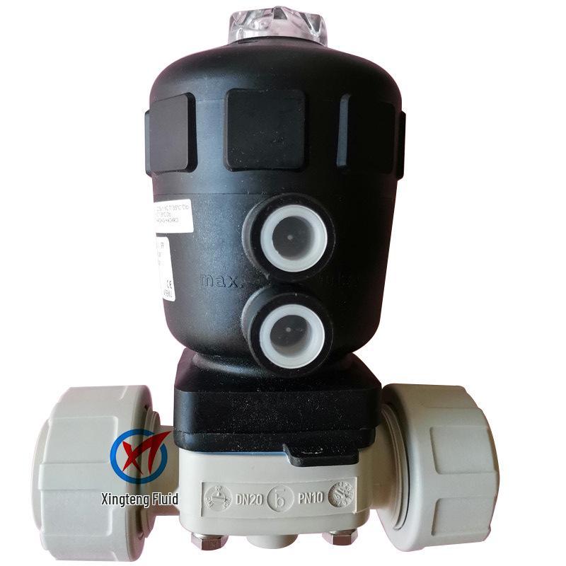 UPVC Acid & Alkali Resistant Pneumatic Diaphragm Valve - Double Union PPH Polypropylene