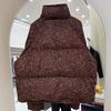 Short down jacket women's winter new American leopard print small thickened white duck down bread jacket