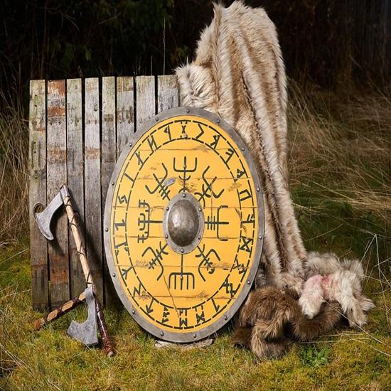 Viking Shield For Wall Decor Authentic Battleward Wooden Vikings Shield Knight Round Shield Handmade Gift Collectible Item