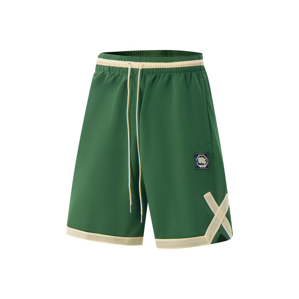 Li-Ning Casual Minimalist Color Block Letter Lace-Up Sports Shorts Men shorts Eden-Green AAPV073-2