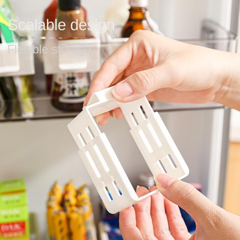 Refrigerator partition plate Retractable Hanging Box Refrigerator Adjustment Snap-on Side Door Sauce Bag Snack Organize #4209