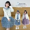 Girls' Spring and Autumn 2025 Korean-Style Knit Sweater & Skirt Set