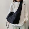 Lightweight Drawstring Crossbody Bag Solid Color Underarm Bag Armpit Bag Oxford Tote Bag  Sports