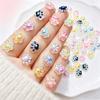 50pcs Kawaii Aurora Colorful Cat Paw Nail Rhinestones 3D Resin Cat Paw Nail Art Charms Flat Back Acrylic Nail Decorations 8X9mm