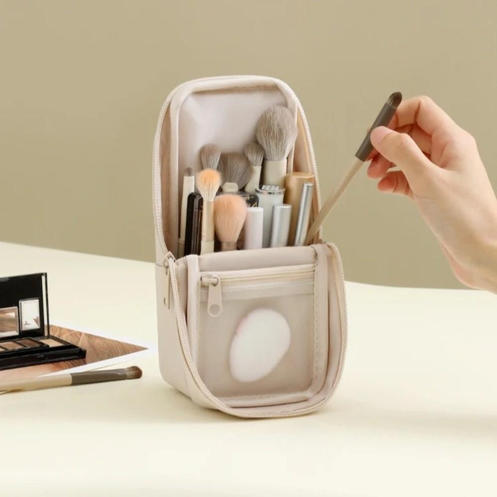 Zipper Makeup Brush Bag Large Capacity Pen Storage Organizer Case Women Toiletry Bag Bath Use