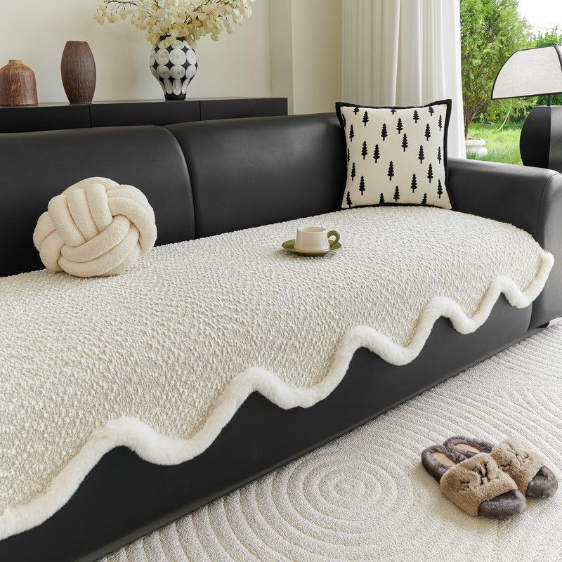 

1PC Plush Irregular Sofa Cover Nordic Simple Style L Couch Slipcovers Four Season Universal Sofa Seat Cover for Living Room A 70x70cm 1pc