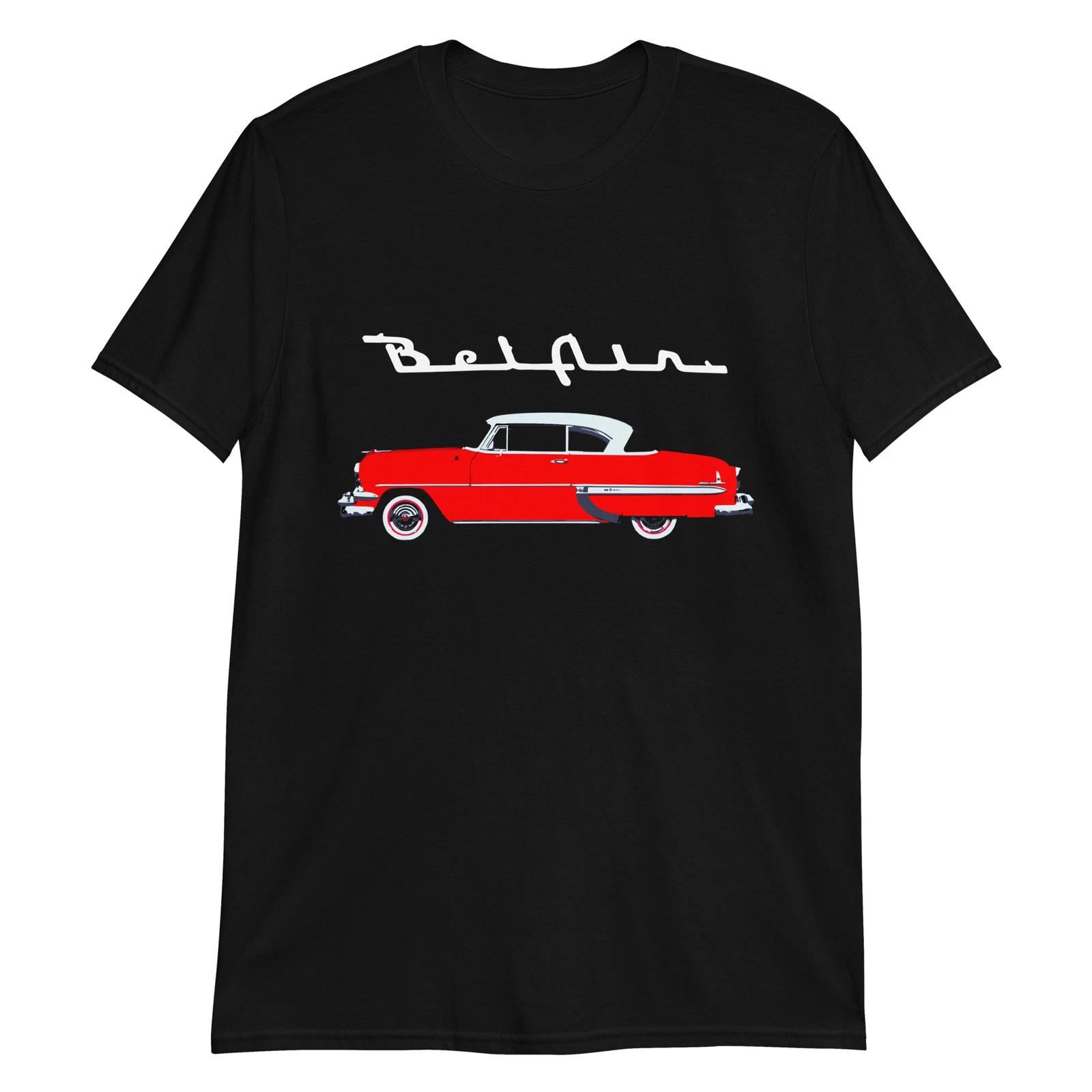 1954 Chevy Bel Air Red Antique Classic Car Collector Cars Short-Sleeve T-Shirt S