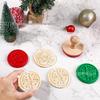 Christmas Cookie Stamp Mold Set with Wooden Handle - Santa Claus & Tree Designs, Silicone, Easy Release