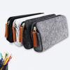 Portable Students Pen Bag Large capacity Pencil Case Zipper Storage Stationery Organizer Felt School Pencil Case School Supplies