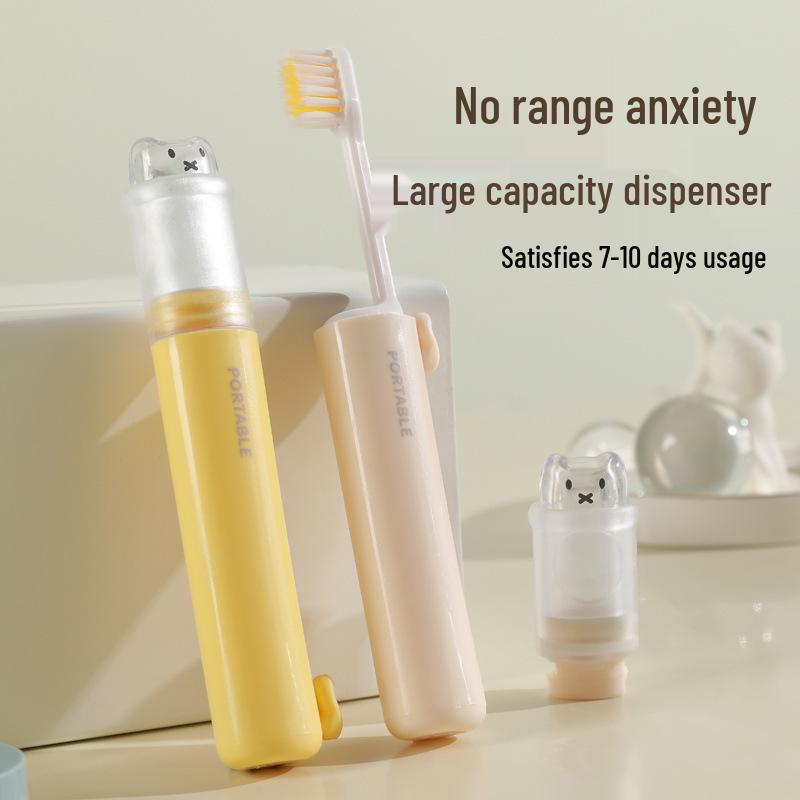 Compact Travel Toothbrush & Toothpaste Set with Soft Bristles