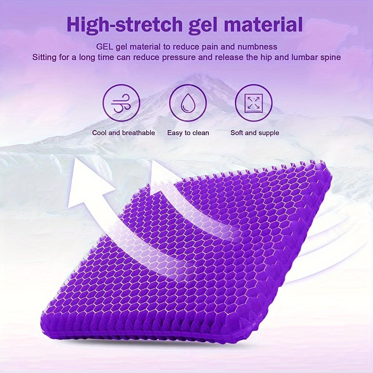 

Комплект гелевых подушек для сиденья повышенного комфорта с дышащим сотовым дизайном - Облегчение копчика, Идеально для использования в офисе, автомобиле, самолете PVC&Four Seasons&silicone фиолетовый