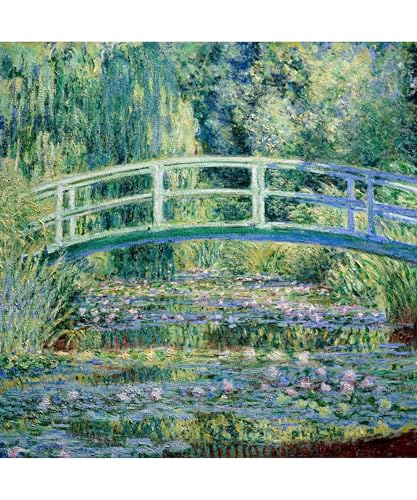 PieceRelax 800-Piece Plastic Jigsaw Puzzle  Monet s Bridge Over the Water Lily Pond  (48x48cm) - Difficult for Adults, No Broken Pieces, Click-togethe