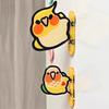 2Pcs Skateboarding Parrot Fridge Magnet Acrylic Cartoon Bird Magnetic Refrigerator Accessories Memo Note Photo Holder Decoration