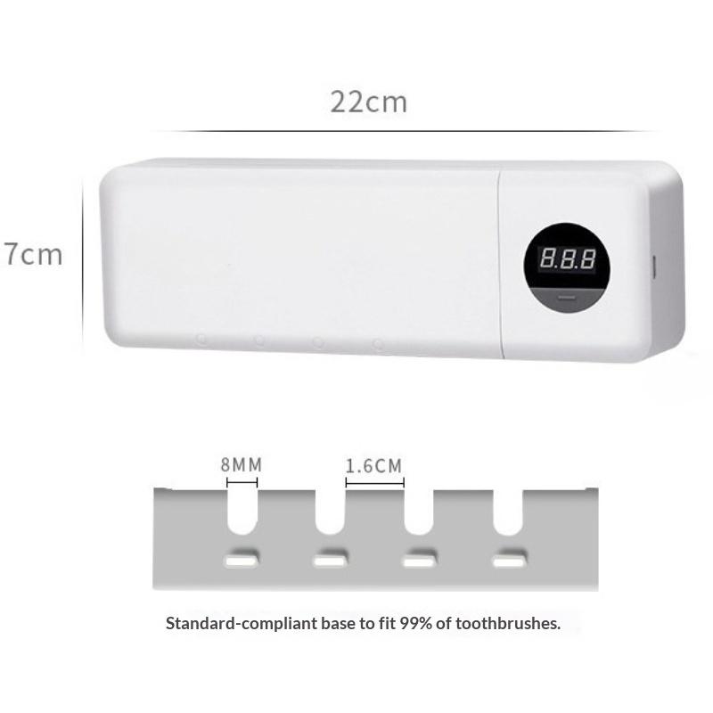 Electric Toothbrush Sterilizer UV Toothbrush Sterilization with 4 Slots Rechargeable Wall Mounted for Bathroom Toothbrush Holder