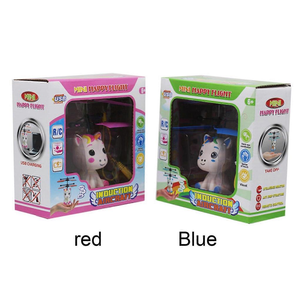 Flying Ball Fly Toys Cartoon Design With Remote Outdoor Play USB Charging Red Blue Plastic Children Gift RC Helicopter