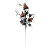 Artificial Halloween Stem Faux Curly Willow Branch with Pumpkin And Black Maple Leaves Gothic Fake Twig Picks for Vase DIY Home Decor