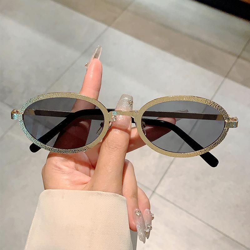 Small Frame Oval Sunglasses Women For Men Vintage Steampunk Trend Sun Glasses Hip Hop Luxury Brand Designer Metal Shades Uv400