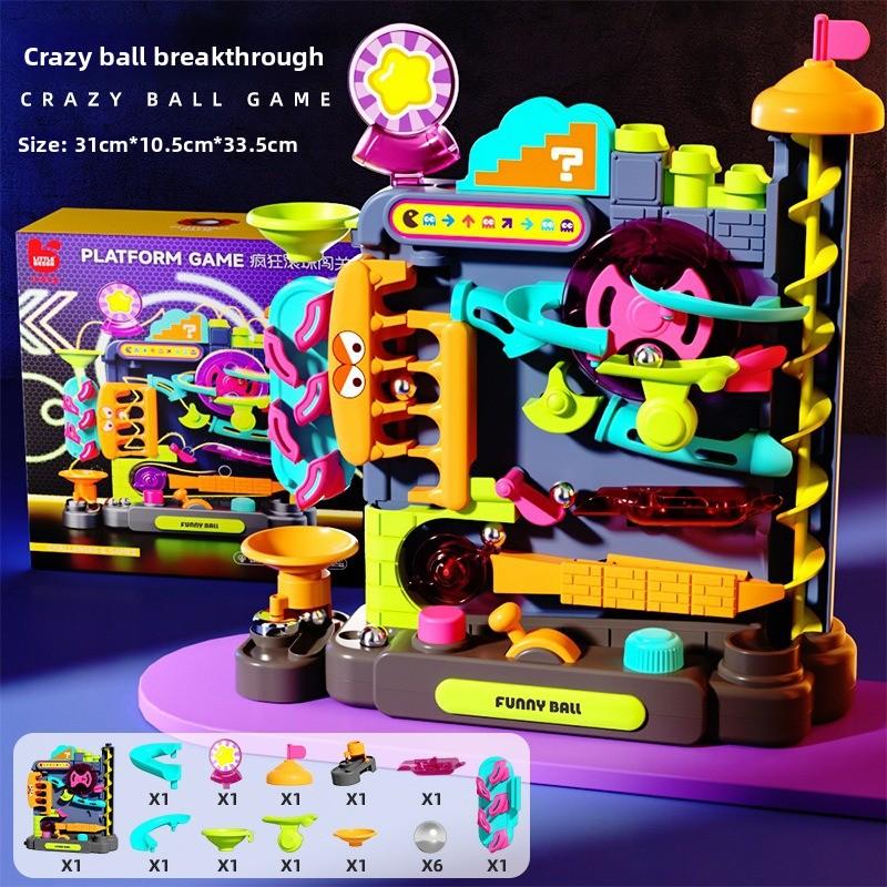

Educational Montessori Toys Multilayer Track Adventure Game Rail Rolling Ball Model Interactive Brain Kids Christmas gift сливовый