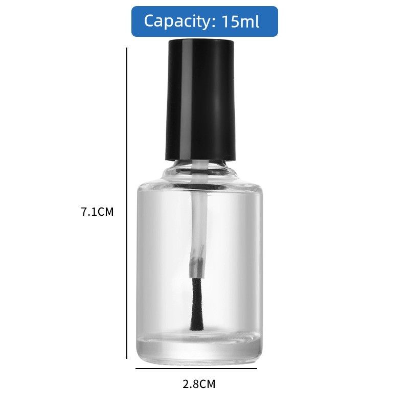 Factory Direct Sales In Stock Nail Polish Bottle Empty Glass Bottle Brush with Lid Nail Polish Sub-Packaging Blush Glue Medicine Bottle Lot