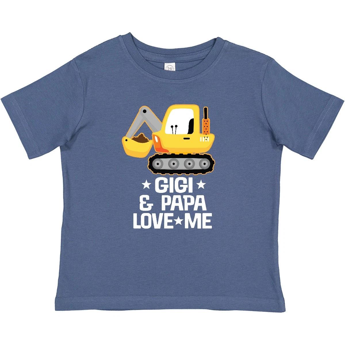 Inktastic Gigi And Papa Construction Truck Grandson Baby T-Shirt Boys Grandchild 100