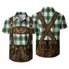 Men's Short Sleeve Button Down Shirt with Vintage Festival Inspired Print Casual Loose Fit Festival Party Daily Top