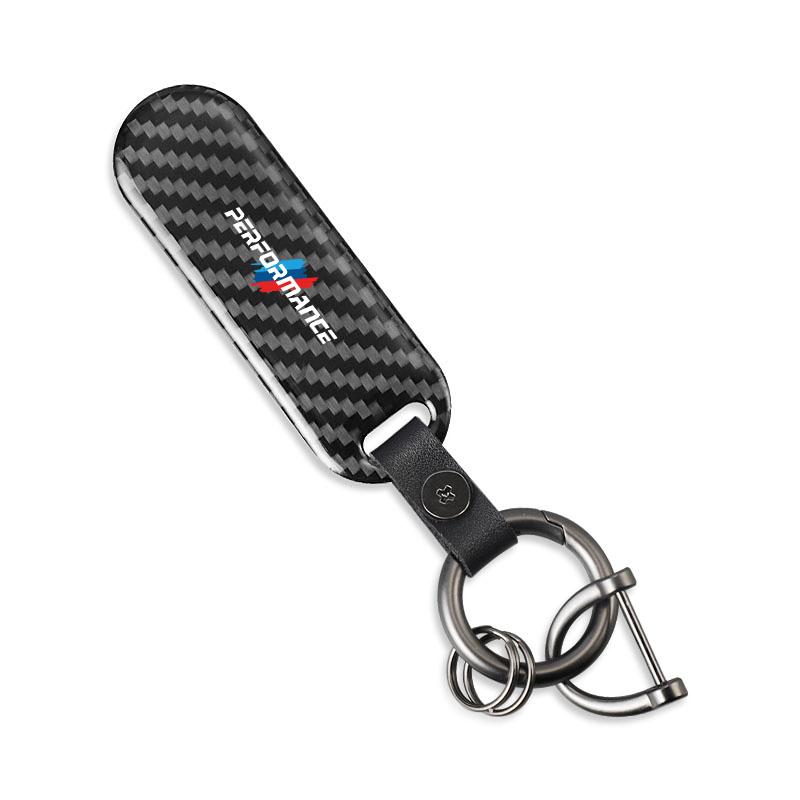 Carbon Fiber Car Keychain Metal Anti Loss Portable Key Ring For BMW I3 I4 E46 E90 E60 F30 F10 X1 X2 X3 X5 X4 X6 X7 G30 G20 G32