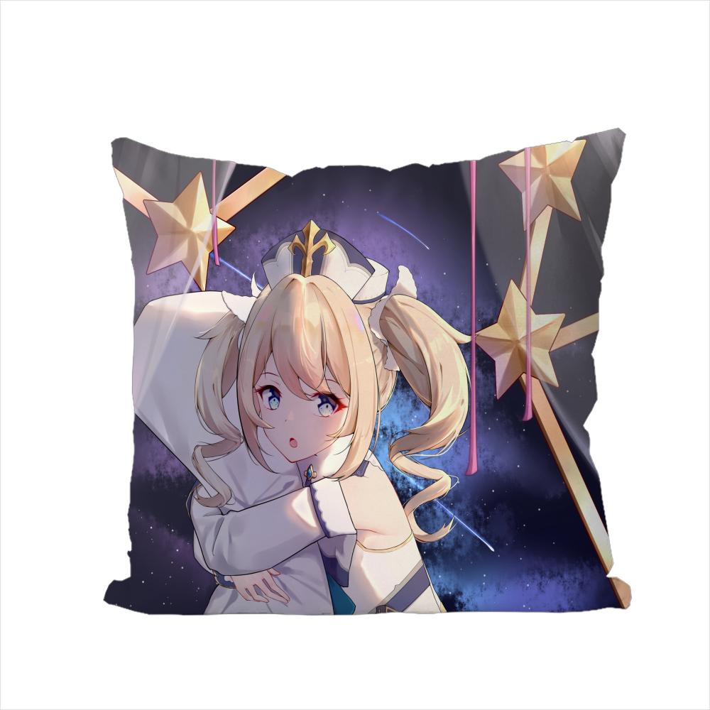 Genshin Impact Pillow Case For Car Sofa Decorative Home Doublesided Print Plush Square Throw Pillow Cushion Cover