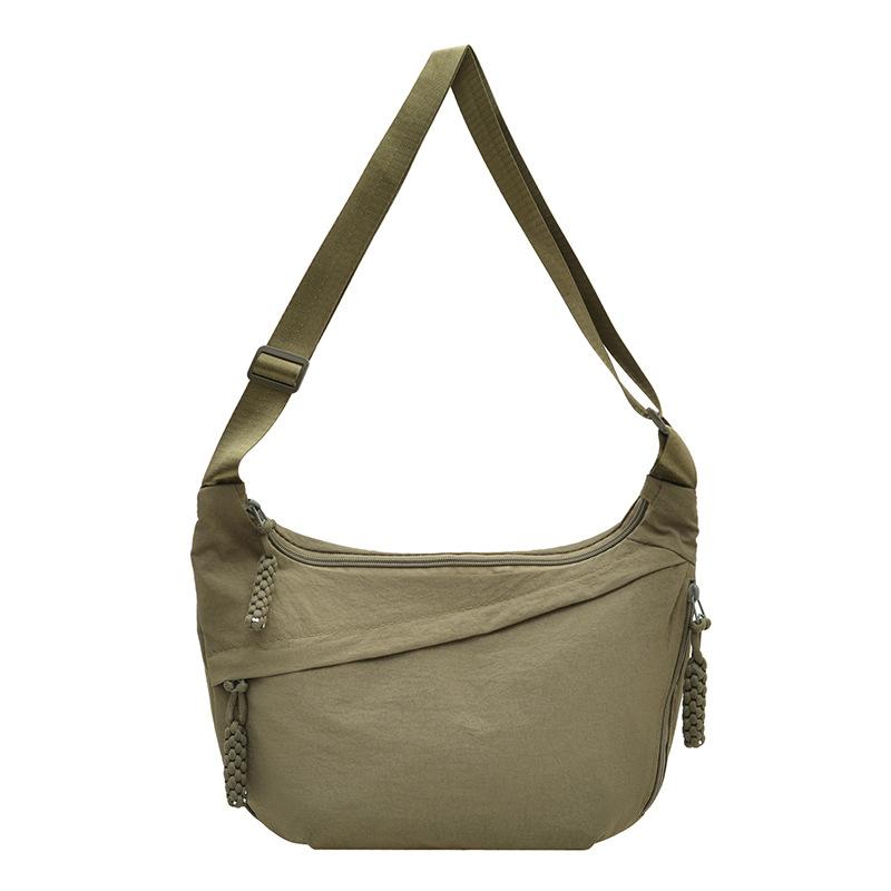 Borsa a tracolla da donna in nylon di grande capacità, borsa a spalla casual multifunzionale, borsa a sacchetto semplice per uso quotidiano, borsa per il pendolarismo