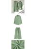 Women's Retro Plus Size 2-Piece Set: Cotton Linen Shirt & High Waist Wide Leg Pants