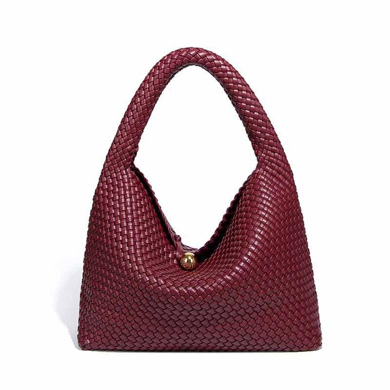 Fashion new small golden ball hand-woven women's bag texture trend niche single shoulder armpit bag large capacity hand bag