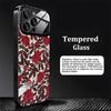 Red Floral Lace Pattern  Glass phone case mobile phones for iphone 17 pro max cover for iPhone 17 16 15 14 13 12 11pm Pro Plus