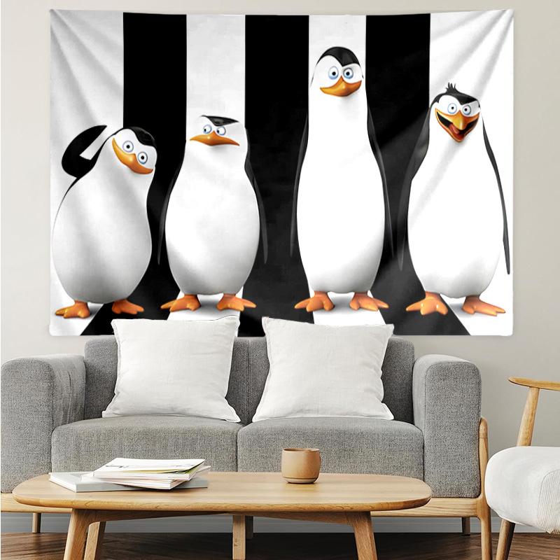 1PC Penguins Dventure K-pop Music Group Tapestry Accessories for Bedroom,Livingroom, Dormitory Room Wall Decor Fan Birthday Gifts