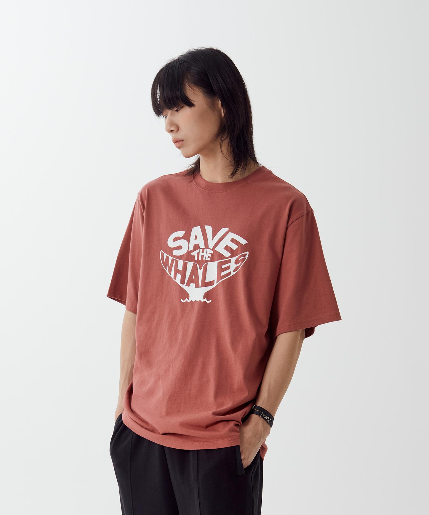 Pollution Whale Series-2 Half T-Shirt(Puncmts018_Rd) Red Brown Rd/M