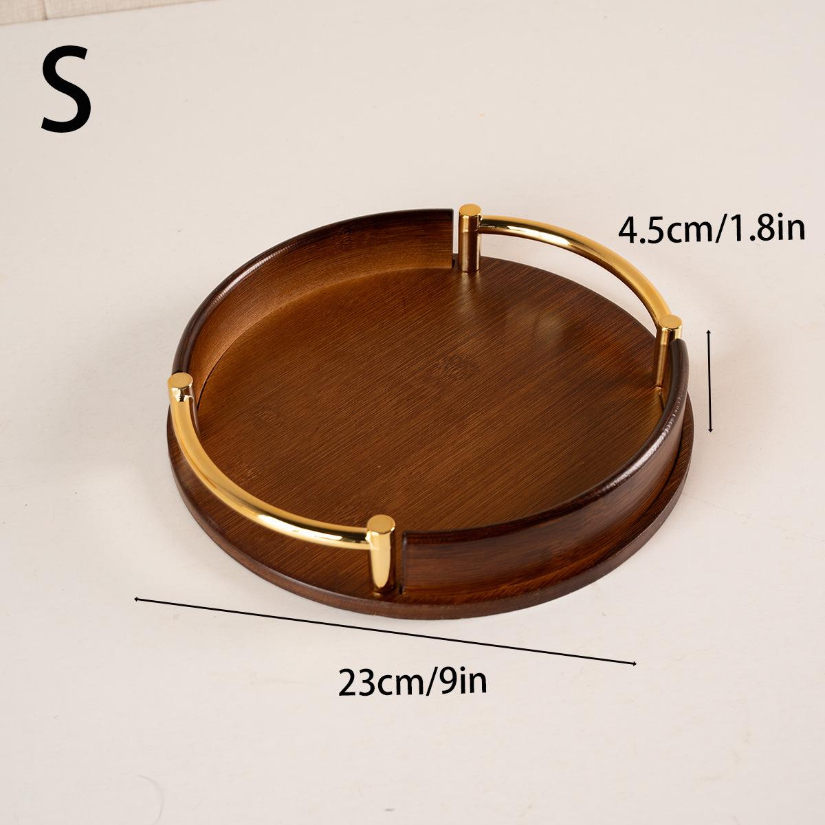 

Легкий, роскошный и простой домашний кухонный круглый бамбуковый поднос для домашнего ресторана, чайный сервиз, небольшой поднос, переносной поднос для фруктов и закусок