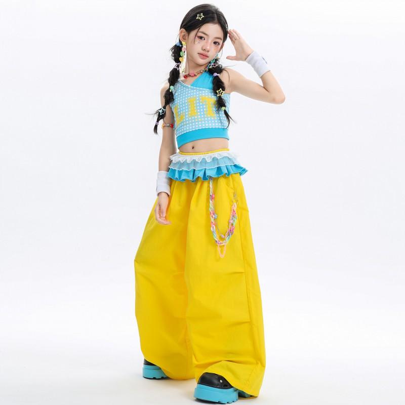 Mädchen Jazz Dance Outfit Kinder Hip Hop Bühnenauftritt Set Trendige Tanzkleidung