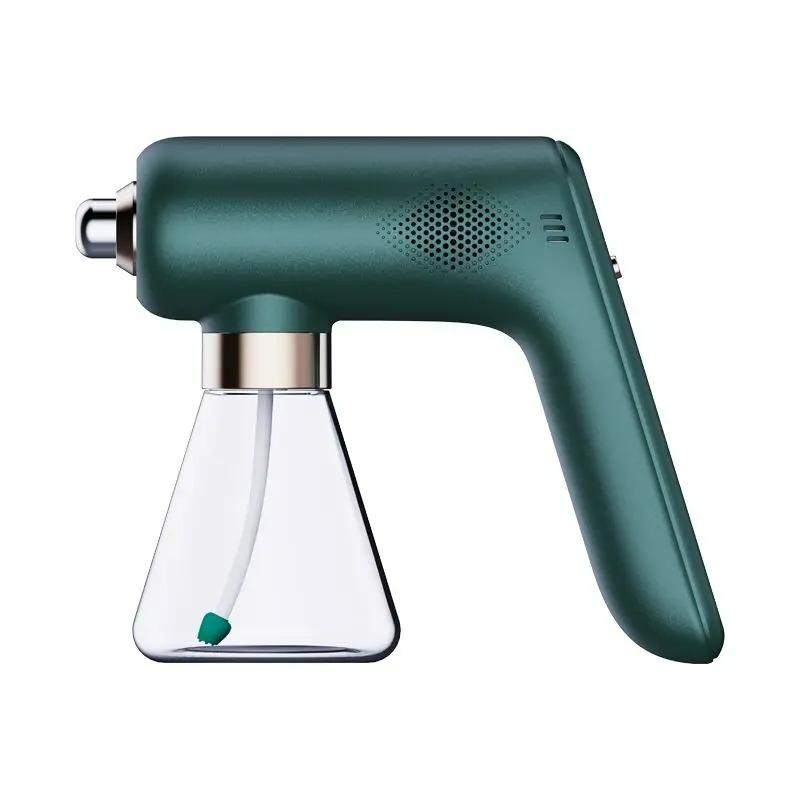 Mini Wireless Electric Sanitizer Sprayer USB Rechargeable Nanometer Blue Light Disinfection Sprayer Fogger Machine Home Garden