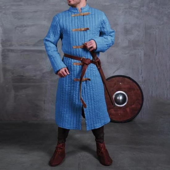 Medieval Warrior Gambeson Knights Larp Thick Padded Armor Coat Cosplay Aketon Outfit