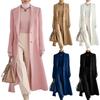 Manteau long en laine coloré pour femme avec ceinture pour l'hiver