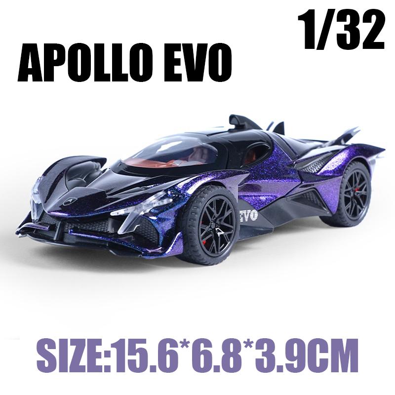 

1:32 Apollo EVO Sports Supercar High Precision Alloy Model Diecast Metal Material Sound Light Pull Back Children Birthday Gift фиолетовый