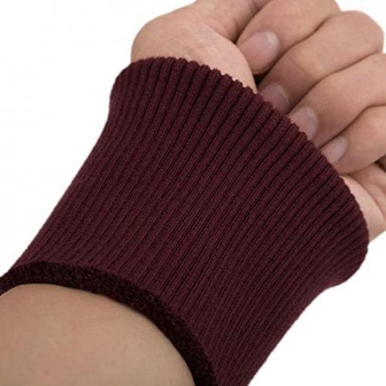 Pukido 9cm*8cm Stretchy Cotton Knitted Rib Fabric Cuff Fabric for DIY Down Jacket Hoodie 1 Pair - (Color: Army-grren)
