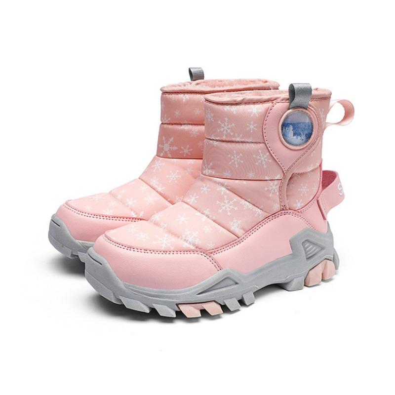Kids Thickened Warm Waterproof Snow Boots For Boys And Girls Ankle Winter Boots
