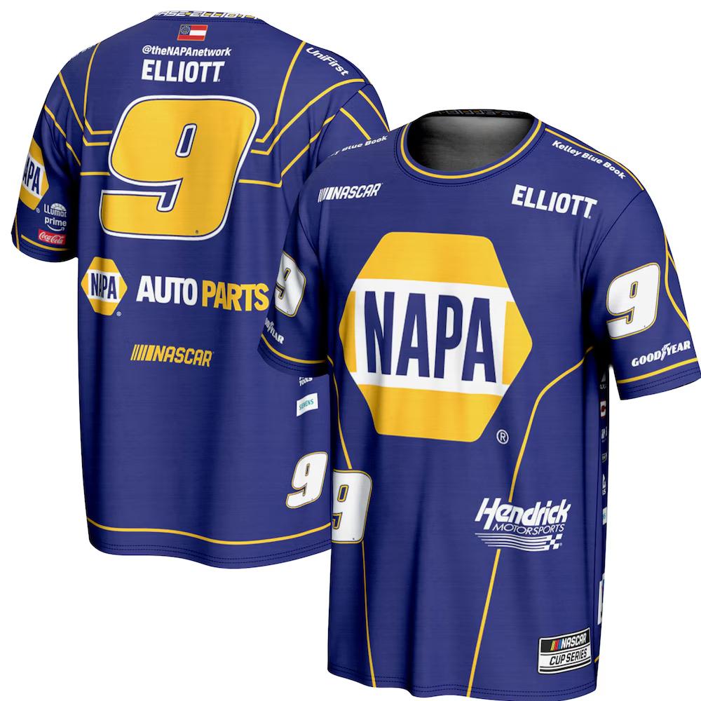 Men's Nascar Chase Elliott 9 UniFirst T-Shirt Sports Quick Dry Breathable Short Sleeve Tee Fashion Casual Racing T-shirts 5XL