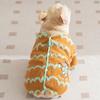 Autumn and Winter Magic Fight Warm Wave Striped Fat Dog Fleece Coat Medium and Small Dog Bulldog Dog Two Feet Pet Clothes