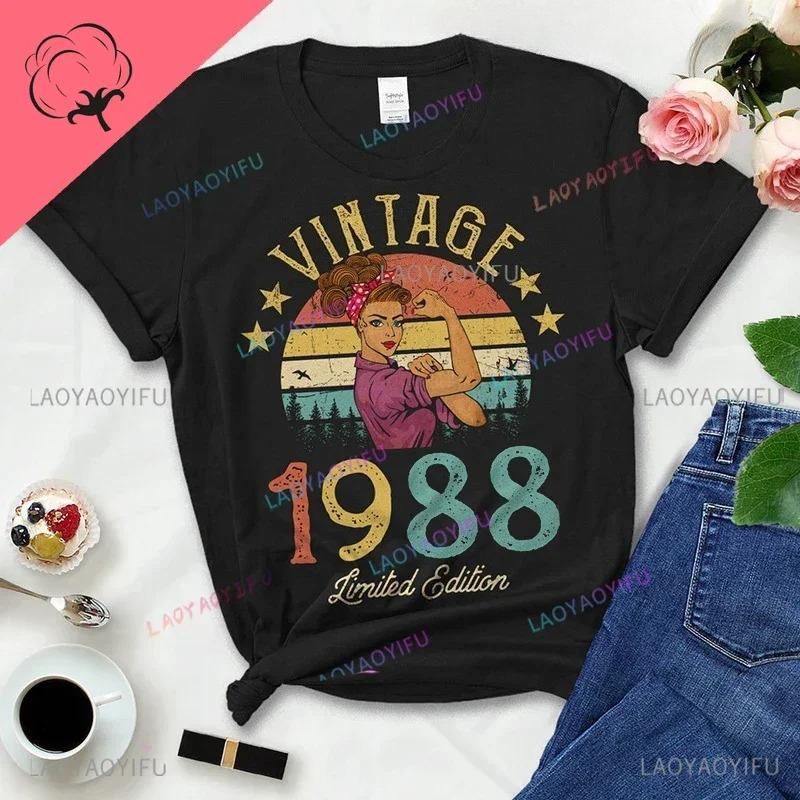 1988 Vintage Retro Birthday Graphic Tee Unisex Summer Casual Comfort Fit Cotton Round Neck Streetwear Apparel