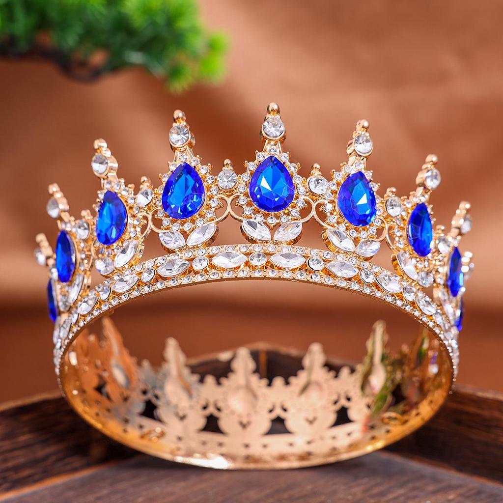 European Baroque Bridal Crown: Round Headdress for Weddings & Birthdays, Retro Hair Accessories