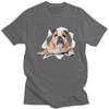 Custom English Bulldog T Shirts Men Pure Cotton Tee Tops Tshirt Fashion Tshirt Clothing
