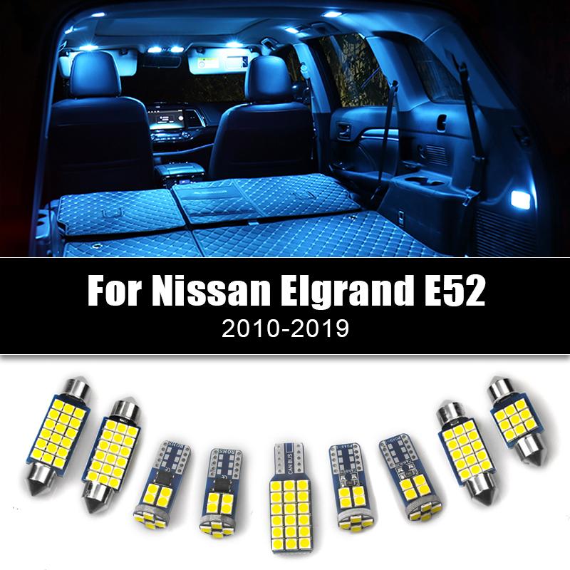 

For Nissan Elgrand E52 2010-2015 2016 2017 2018 12v Car LED Bulb Kit Auto Interior Reading Lamps Trunk Lights