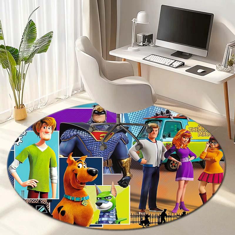 Halloween Supernatural Comedy Adventure Movie Scooby-Doo Round Carpet Soft Home Decoration Corridor Table and Chair Anti Slip Outdoor Floor Mat Rug 16