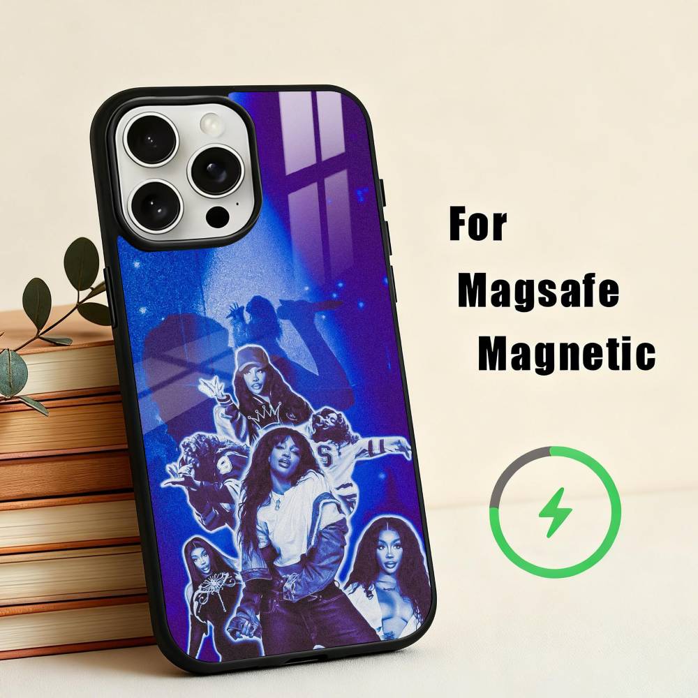 Moderne S-SZA-A Sänger Handyhülle für iPhone 17,16,15,14,13,12,Plus,Pro,Max für Magsafe Magnetisches Kabelloses Laden