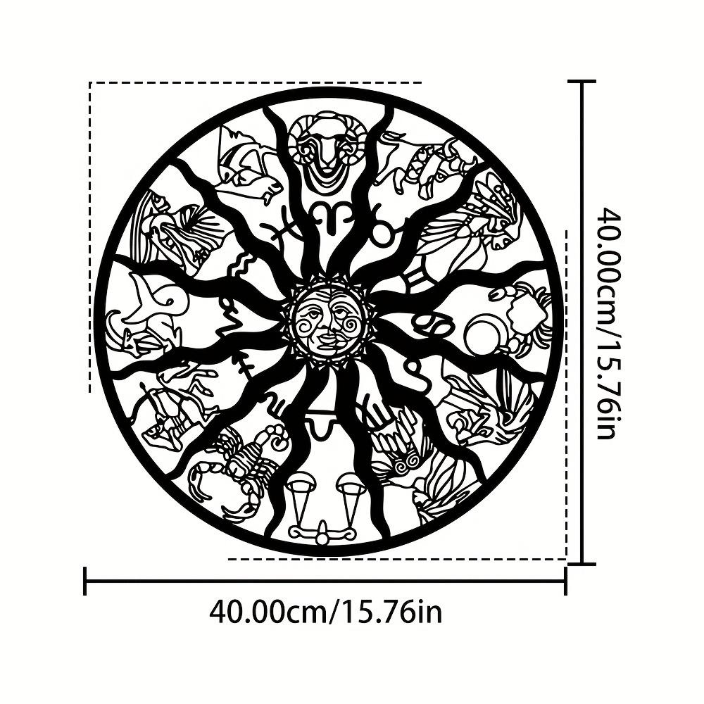 Metal Wall Art Zodiac Sun Sign 1pc, Astrology Celestial Home Decor, Iron Ramadan Ornament